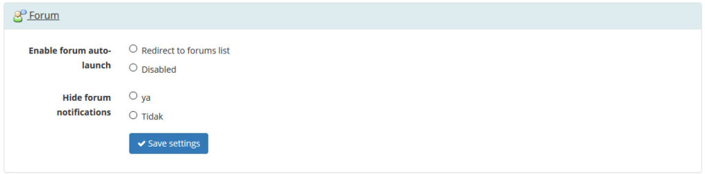Forum settings