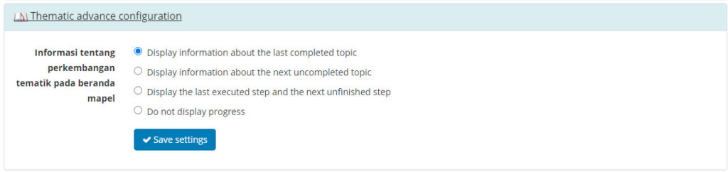Thematic advance configuration
