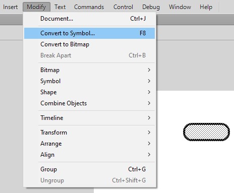 Convert to symbol Adobe Flash CS6