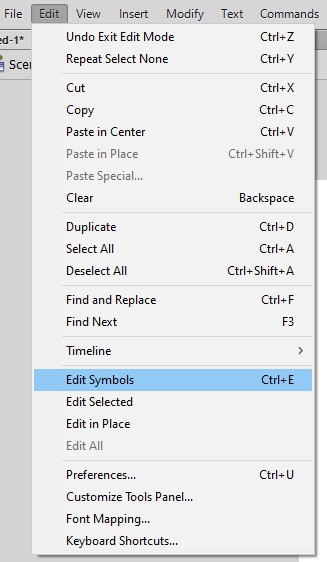 Edit symbols di Adobe Flash CS6