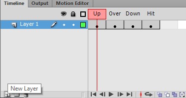 New layer timeline button di Adobe Flash CS6