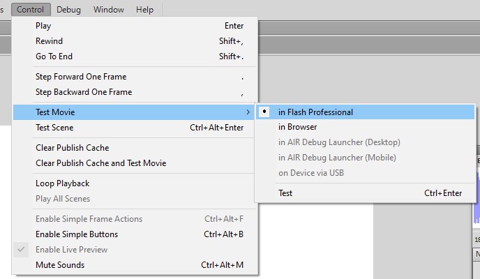 Test movie Adobe Flash CS6