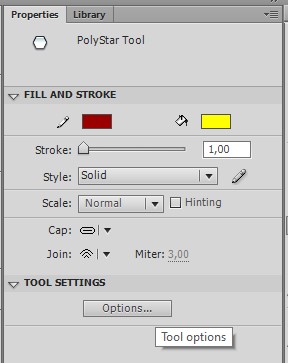 Tool option polystar tool Adobe Flash CS6