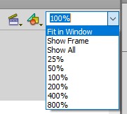 Zoom fit in window Adobe Flash CS6