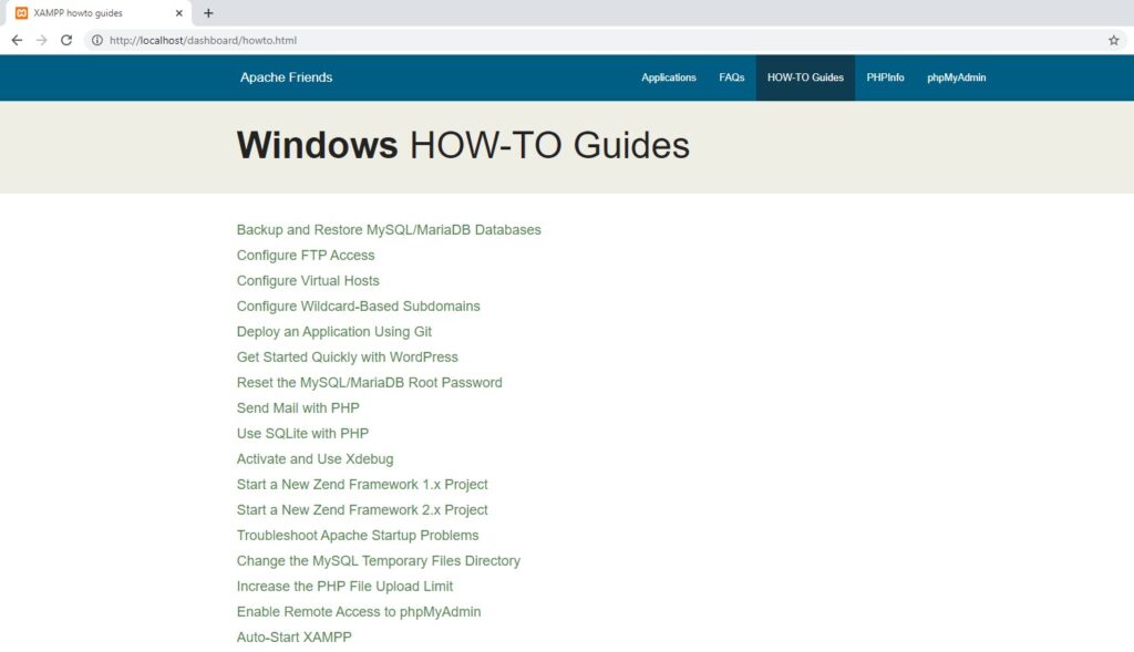 xampp windows how to guides